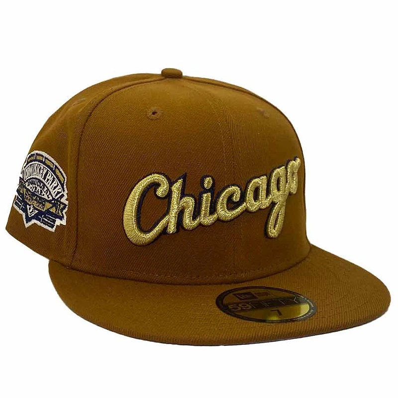 Chicago White Sox Brown Coast To Pack Commiskey Park Inaugural Season Patch Gray UV New Era 59Fifty Fitted Hat