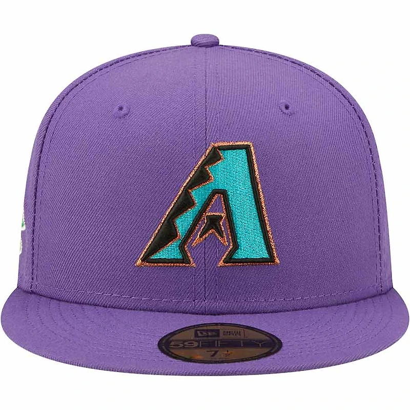 Arizona Diamondbacks Purple Citrus Pop 2001 World Series Patch Lime Green UV 59FIFTY Fitted Hat
