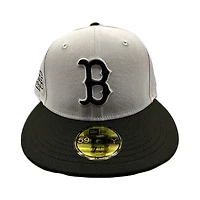 Boston Red Sox White Black Two Tone 2004 World Series Patch UV 59FIFTY Fitted Hat