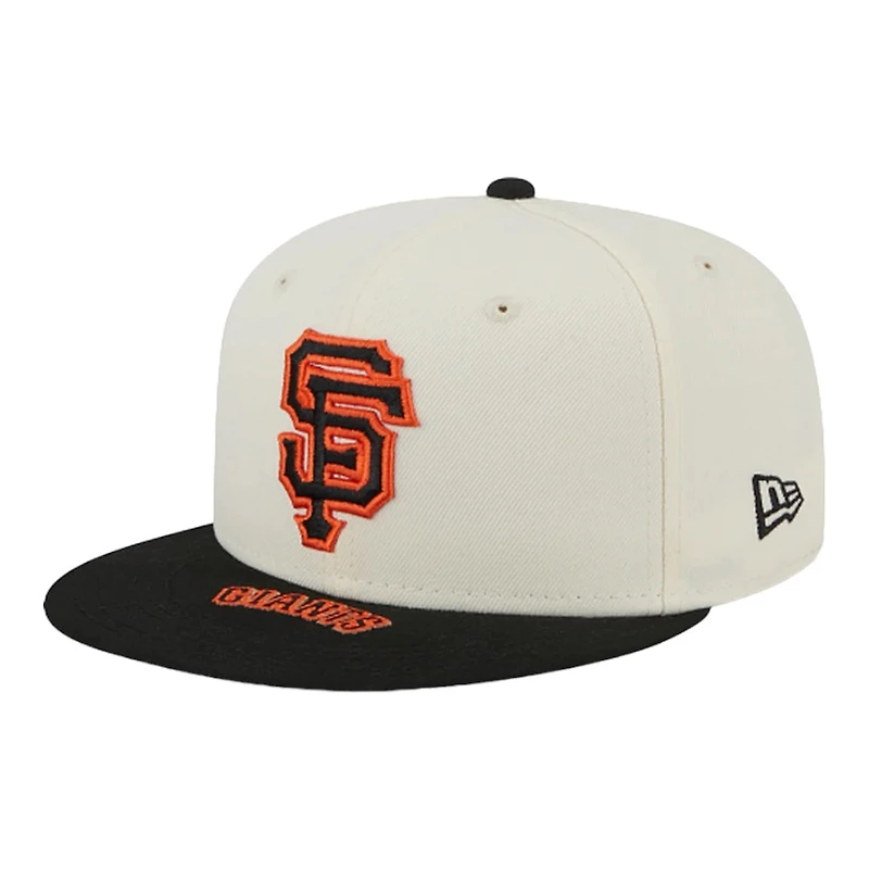 San Francisco Giants Cream Black Two Tone On Deck Gray UV New Era 59FIFTY Fitted Hat