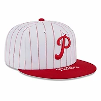 Philadelphia Phillies Pin Stripe Red Two Tone Visor Hit Gray UV New Era 59FIFTY Fitted Hat