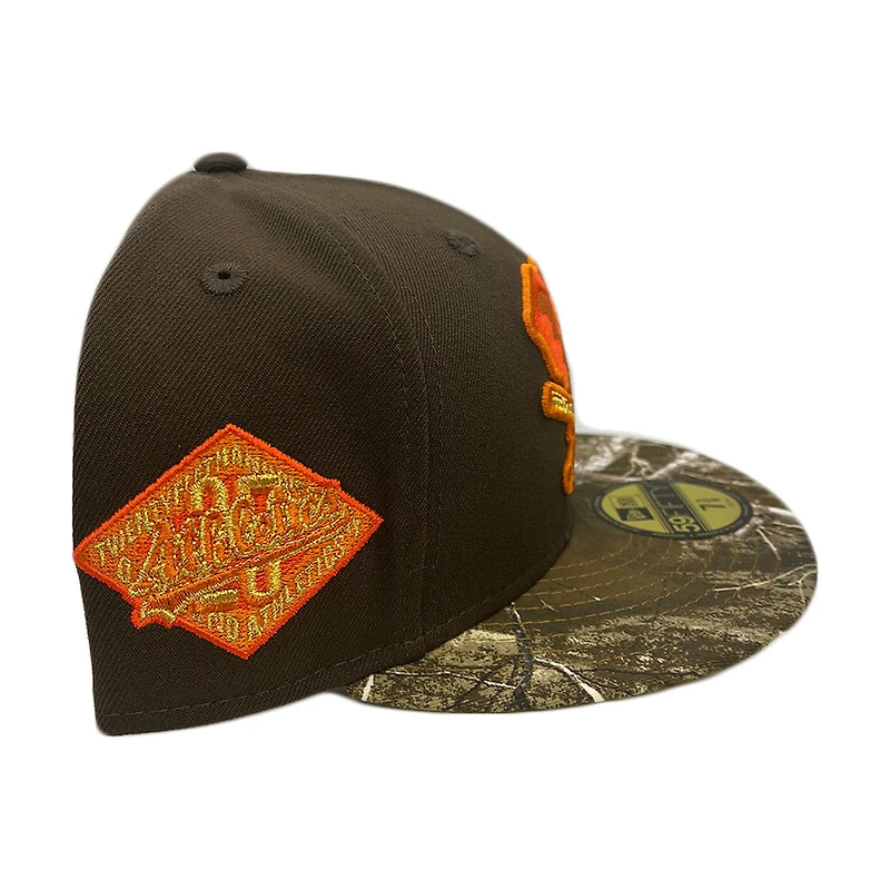 Oakland Athletics Brown Fall Vibes Pack 25th Anniversary Patch Gray UV New Era 59FIFTY Fitted Hat