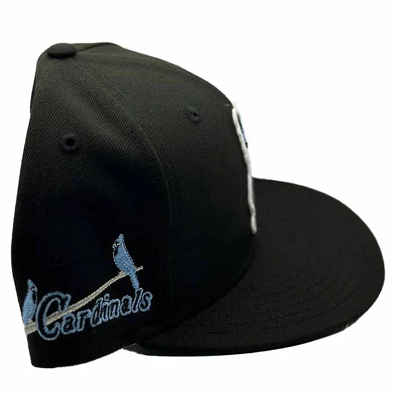 St. Louis Cardinals Black and Icy Blue Old School Logo Patch UV New Era 59FIFTY Fitted Hat