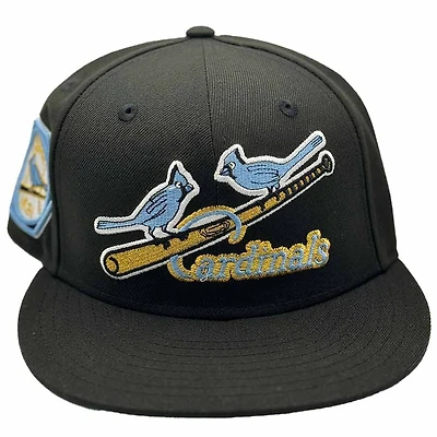 St. Louis Cardinals Black and Icy Blue Old School Logo 1931 World Series Patch UV New Era 59FIFTY Fitted Hat