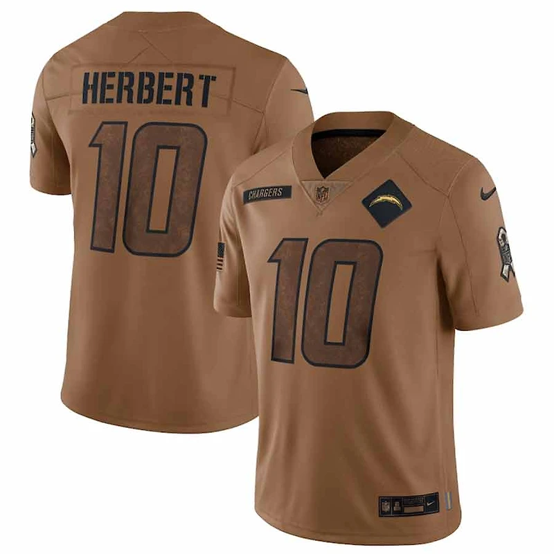 Los Angeles Chargers Justin Herbert Brown Nike 2023 Salute To Service Limited Jersey