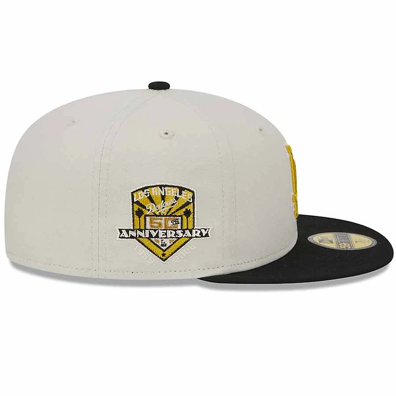 Los Angeles Dodgers Two Tone Stone 50th Anniversary Patch Gray UV New Era 59FIFTY Fitted Hat