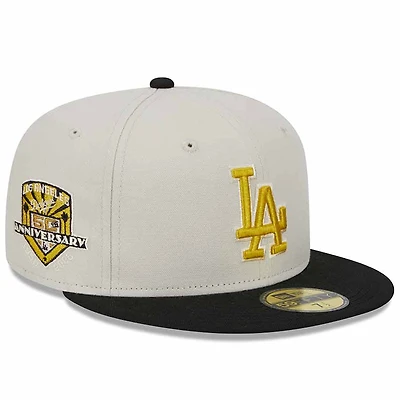 Los Angeles Dodgers Two Tone Stone 50th Anniversary Patch Gray UV New Era 59FIFTY Fitted Hat