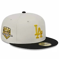 Los Angeles Dodgers Two Tone Stone 50th Anniversary Patch Gray UV New Era 59FIFTY Fitted Hat