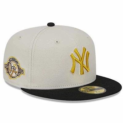 New York Yankees Two Tone Stone 100th Anniversary Patch Gray UV Era 59FIFTY Fitted Hat