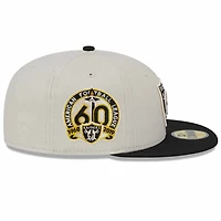 Las Vegas Raiders Two Tone Stone 60th Anniversary Patch Gray UV New Era 59FIFTY Fitted Hat
