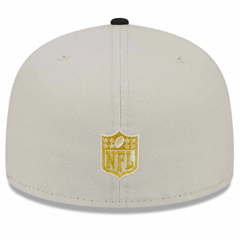 Las Vegas Raiders Two Tone Stone 60th Anniversary Patch Gray UV New Era 59FIFTY Fitted Hat