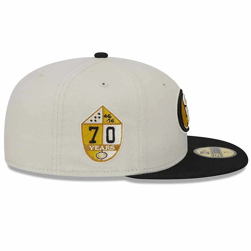 San Francisco 49ers Two Tone Stone 70th Anniversary Patch Gray UV New Era 59FIFTY Fitted Hat