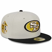 San Francisco 49ers Two Tone Stone 70th Anniversary Patch Gray UV New Era 59FIFTY Fitted Hat