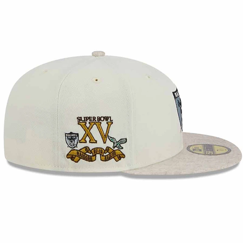 Las Vegas Raiders Match Up Super Bowl XV Patch Dark Green UV New Era 59FIFTY Fitted Hat