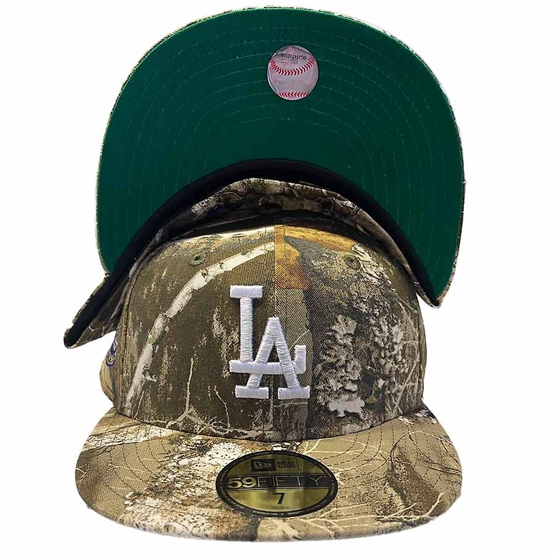Los Angeles Dodgers Camo and Black Two Tone 50th Anniversary Patch Green UV 59FIFTY Fitted Hat