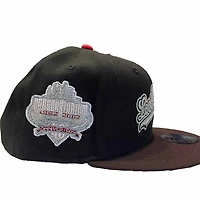 Los Angeles Dodgers Black Brown Two Tone Cursive Logo 40th Anniversary Patch Gray UV 59FIFTY Fitted Hat