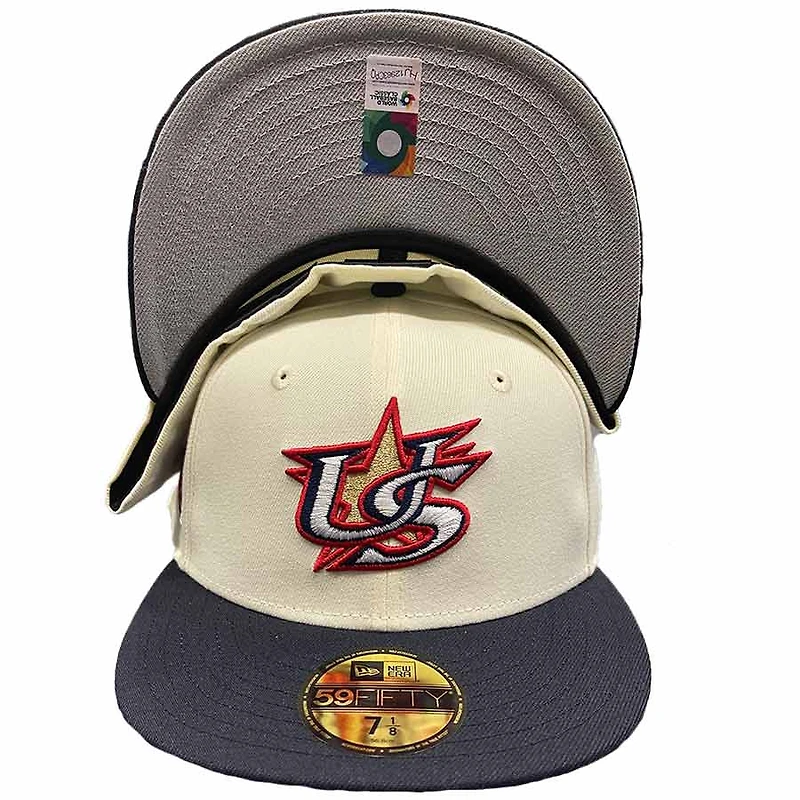 United States of America Chrome Navy Two Tone American Flag Patch Gray UV 59FIFTY Fitted Hat
