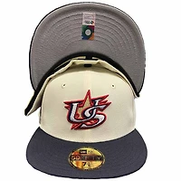 United States of America Chrome Navy Two Tone American Flag Patch Gray UV 59FIFTY Fitted Hat