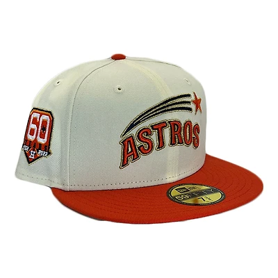 Houston Astros Golden Script Pack 60 Years Patch Gray UV New Era 59FIFTY Fitted Hat