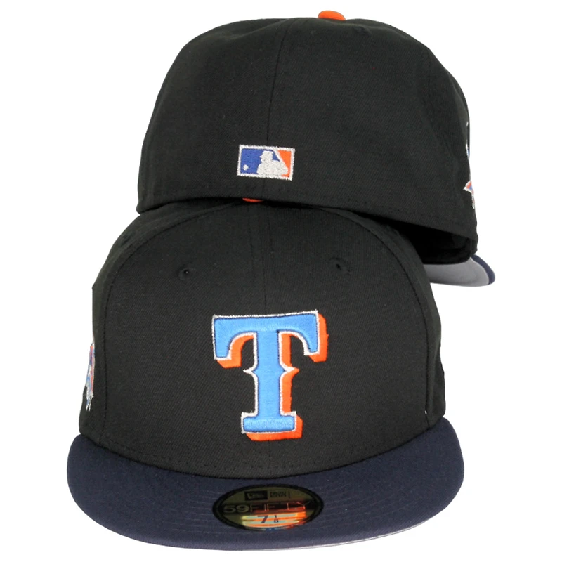 Texas Rangers Black Navy Two Tone 1995 ASG Patch Gray UV 59FIFTY Fitted Hat