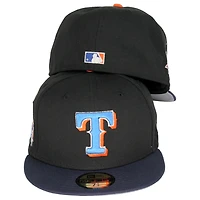 Texas Rangers Black Navy Two Tone 1995 ASG Patch Gray UV 59FIFTY Fitted Hat