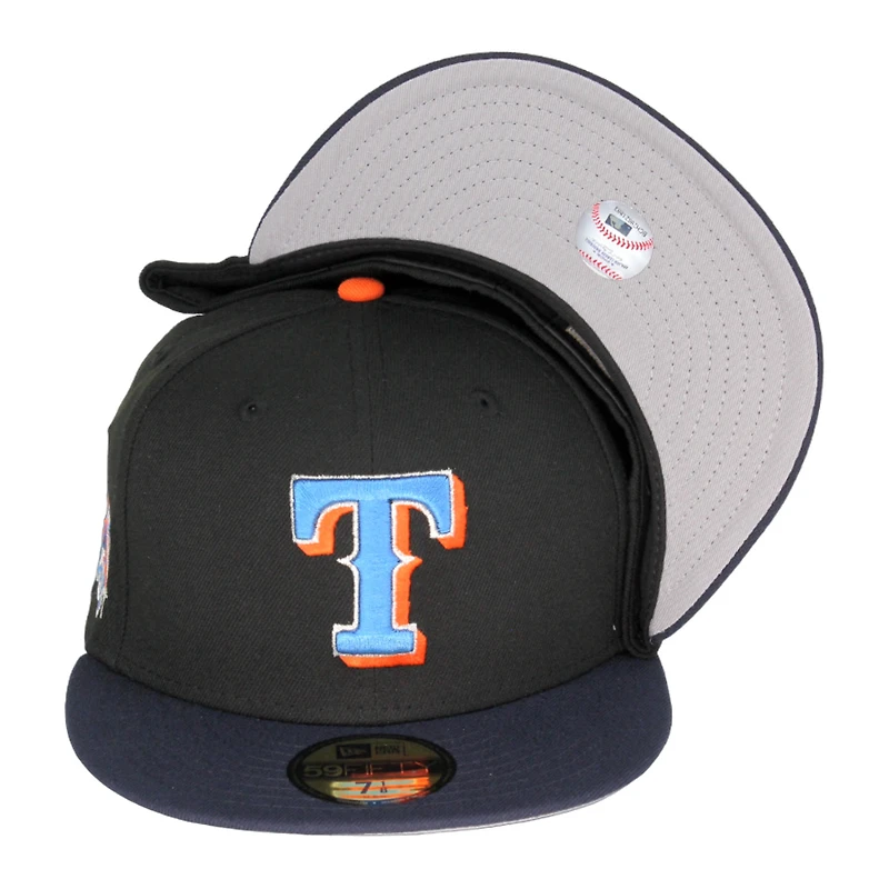 Texas Rangers Black Navy Two Tone 1995 ASG Patch Gray UV 59FIFTY Fitted Hat