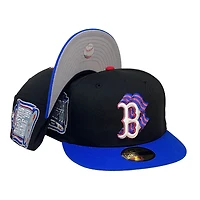 Boston Red Sox Black Royal Blue Two Tone 1999 ASG Patch Gray UV New Era 59FIFTY Fitted Hat
