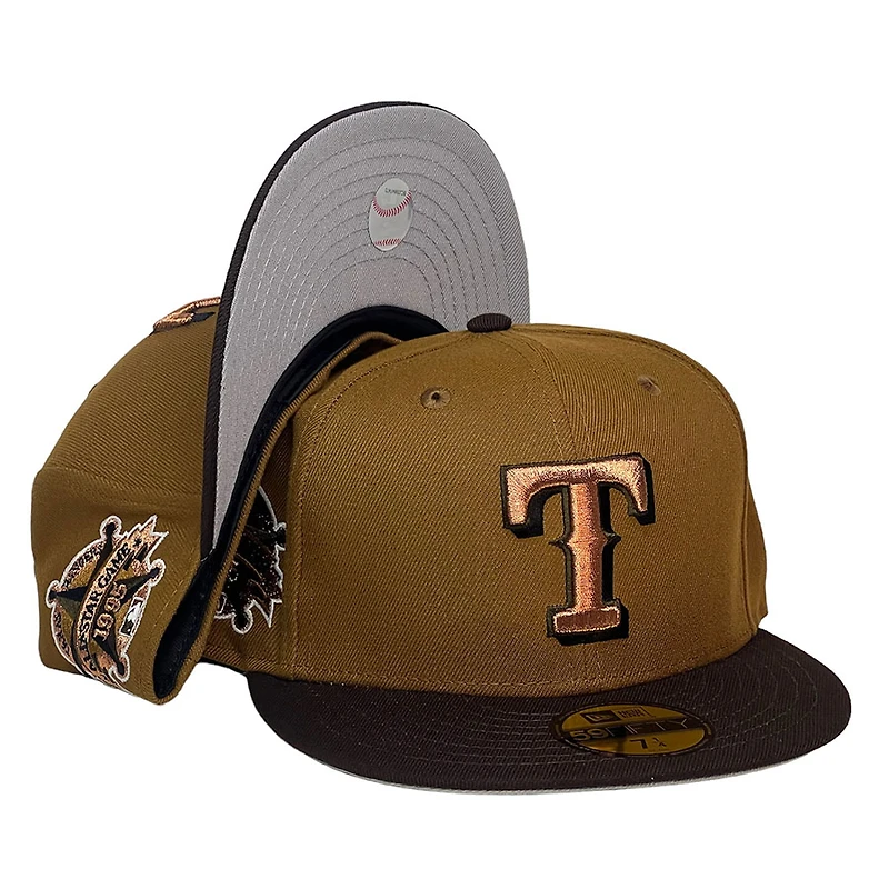 Texas Rangers Toasted Peanut Two Tone 1995 ASG Patch Gray UV New Era 59FIFTY Fitted Hat