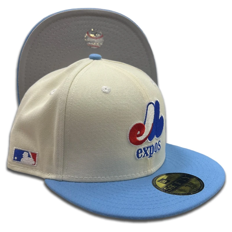 Montreal Expos Chrome Classic Side Batty Gray UV 59FIFTY Fitted Hat