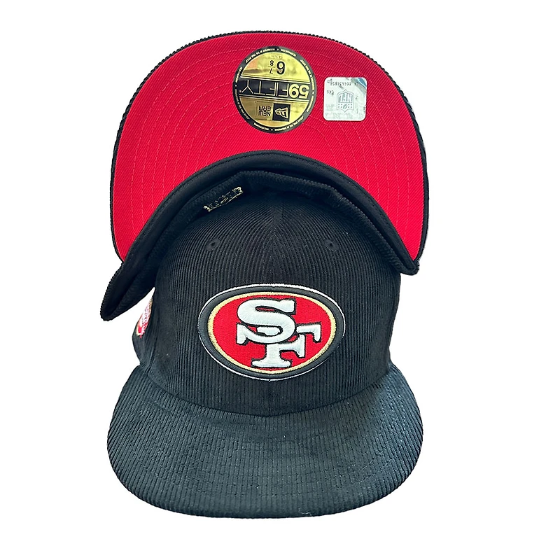 San Francisco 49ers Black All Corduroy Candlestick Park Patch Red UV 59FIFTY Fitted Hat