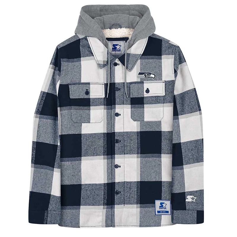 Seattle Seahawks Starter Sherpa Lined Plaid Jacket