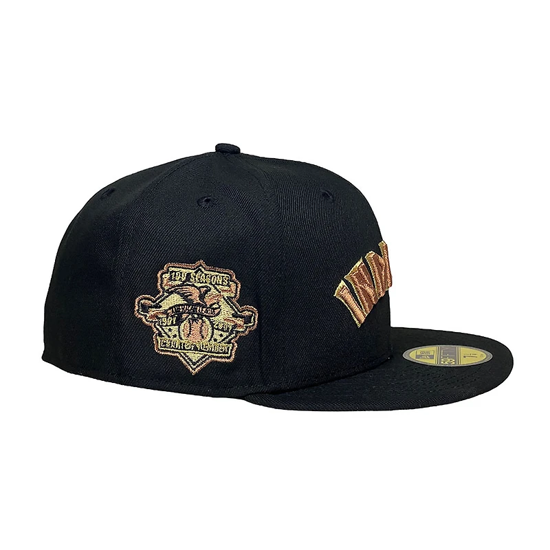 Cleveland Indians Black 100 Seasons Patch Gray UV New Era 59FIFTY Fitted Hat