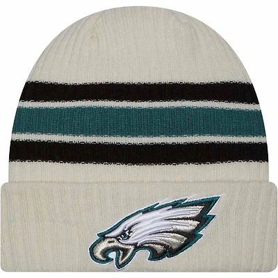 Philadelphia Eagles Cream New Era Vintage Cuffed Knit Beanie Hat