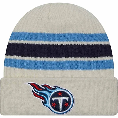 Tennessee Titans Cream New Era Vintage Cuffed Knit Beanie Hat