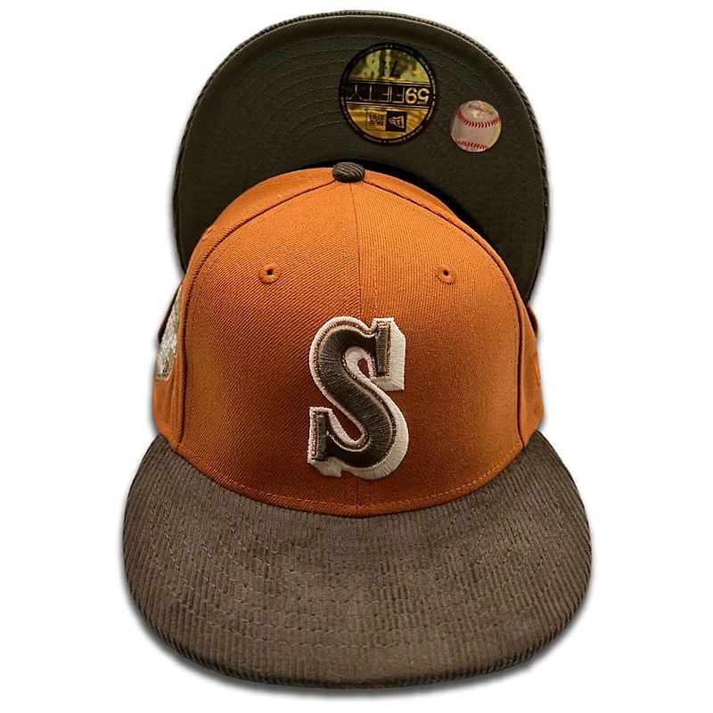 Seattle Mariners Two Tone Cord Thanksgiving Collection Olive UV 59FIFTY Fitted Hat