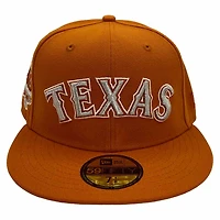Texas Rangers Burnt Orange Pressure Pack 40th Anniversary Patch Gray UV New Era 59Fifty Fitted Hat