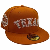 Texas Rangers Burnt Orange Pressure Pack 40th Anniversary Patch Gray UV New Era 59Fifty Fitted Hat