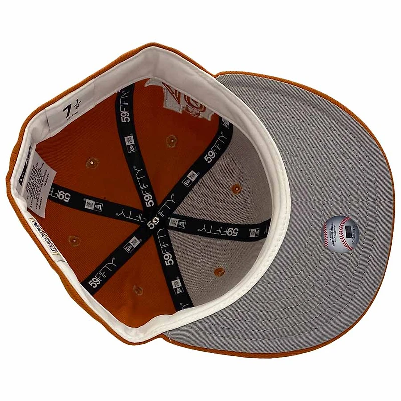 Texas Rangers Burnt Orange Pressure Pack 40th Anniversary Patch Gray UV New Era 59Fifty Fitted Hat