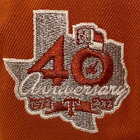 Texas Rangers Burnt Orange Pressure Pack 40th Anniversary Patch Gray UV New Era 59Fifty Fitted Hat