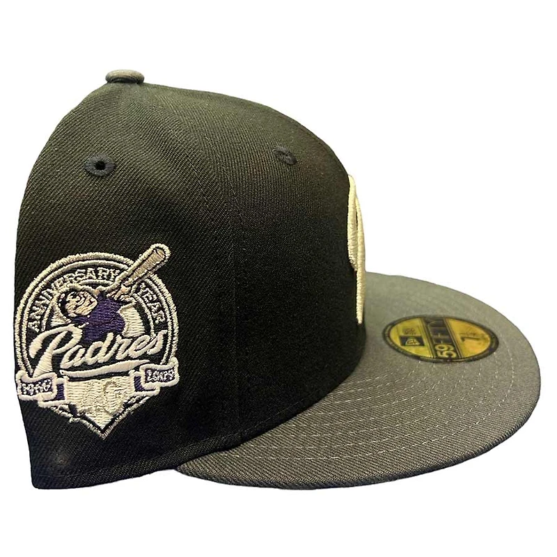 San Diego Padres Black Two Tone 40th Patch Pink UV New Era 59FIFTY Fitted Hat