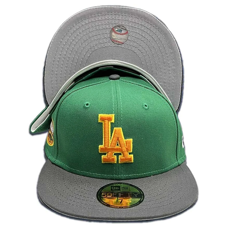 Los Angeles Dodgers Cyber Green Two Tone Slauson 50th Anniversary Patch Gray UV 59FIFTY Fitted Hat