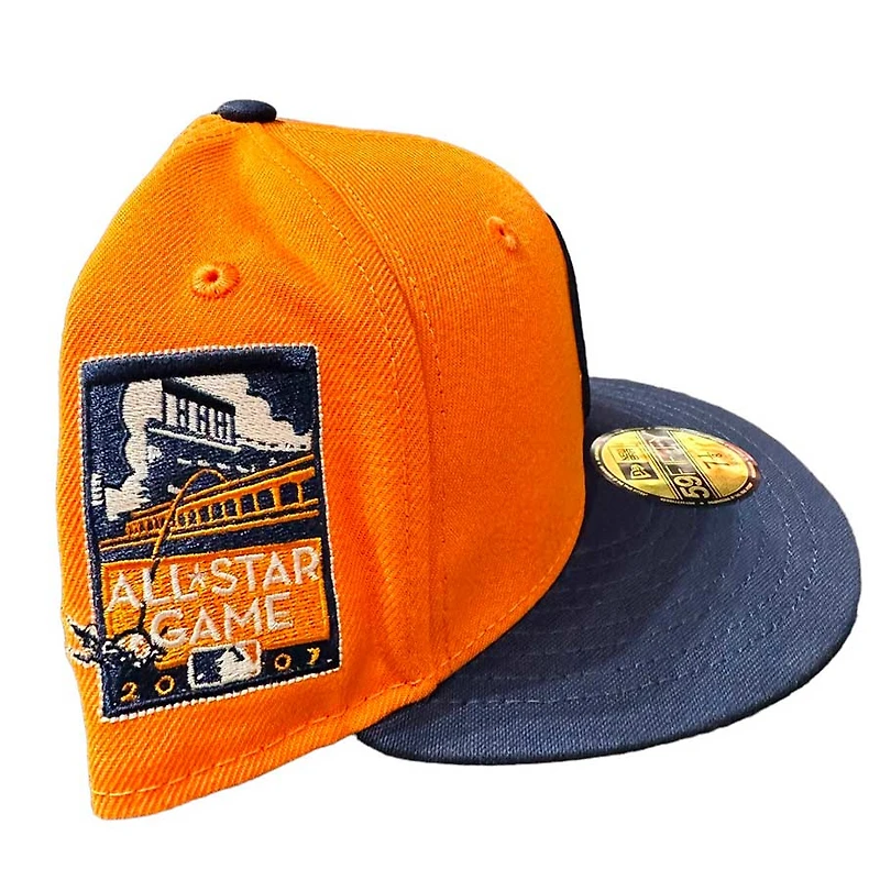 San Francisco Giants Cyber Orange Navy 2007 ASG Patch Icy Blue UV 59FIFTY Fitted Hat