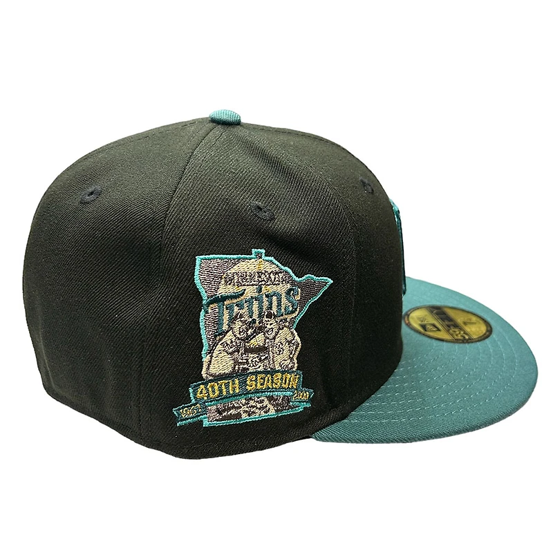 Minnesota Twins Black Green Two Tone Legends Pack 40th Season Patch Gray UV New Era 59FIFTY Fitted Hat