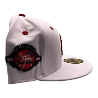 New York Yankees White 100th Anniversary Patch Gray UV 59FIFTY Fitted Hat