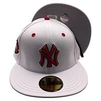 New York Yankees White 100th Anniversary Patch Gray UV 59FIFTY Fitted Hat