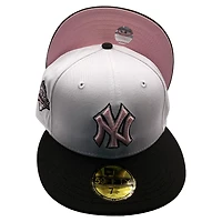 New York Yankees White Black Two Tone 1996 WS Patch Pink UV 59FIFTY Fitted Hat