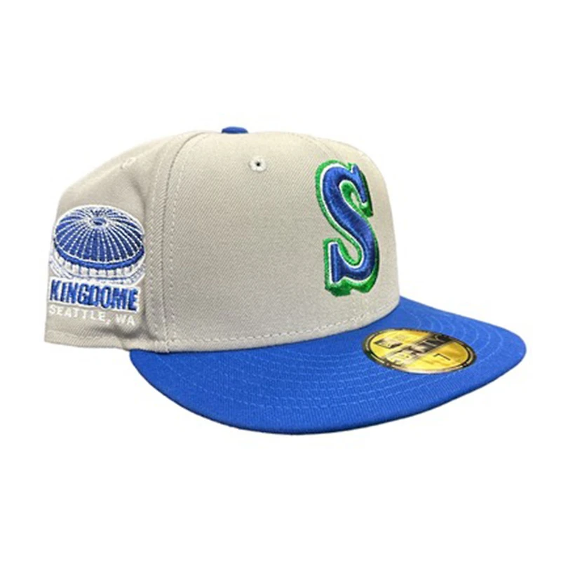 Seattle Mariners Gray Blue Two Tone Kingdome Patch Green UV 59FIFTY Fitted Hat