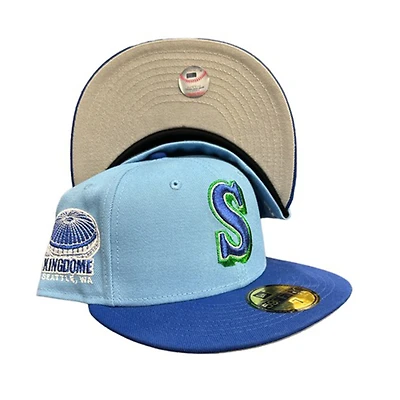 Seattle Mariners Light Blue Royal Two Tone Kingdome Patch Gray UV 59FIFTY Fitted Hat