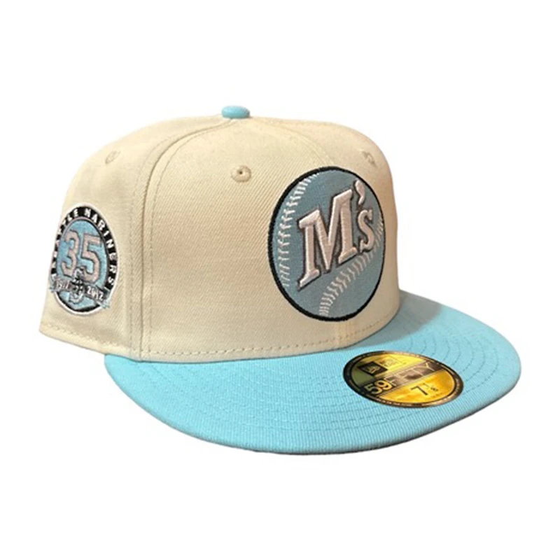 Seattle Mariners Chrome Light Blue Two Tone 35th Anniverary Patch Gray UV 59FIFTY Fitted Hat