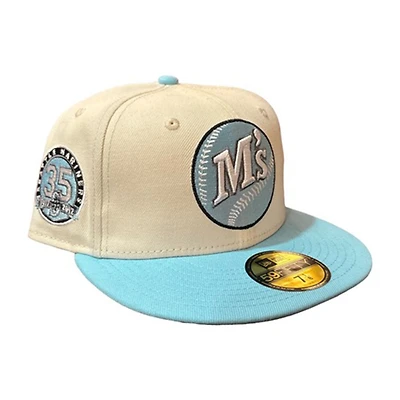 Seattle Mariners Chrome Light Blue Two Tone 35th Anniverary Patch Gray UV 59FIFTY Fitted Hat